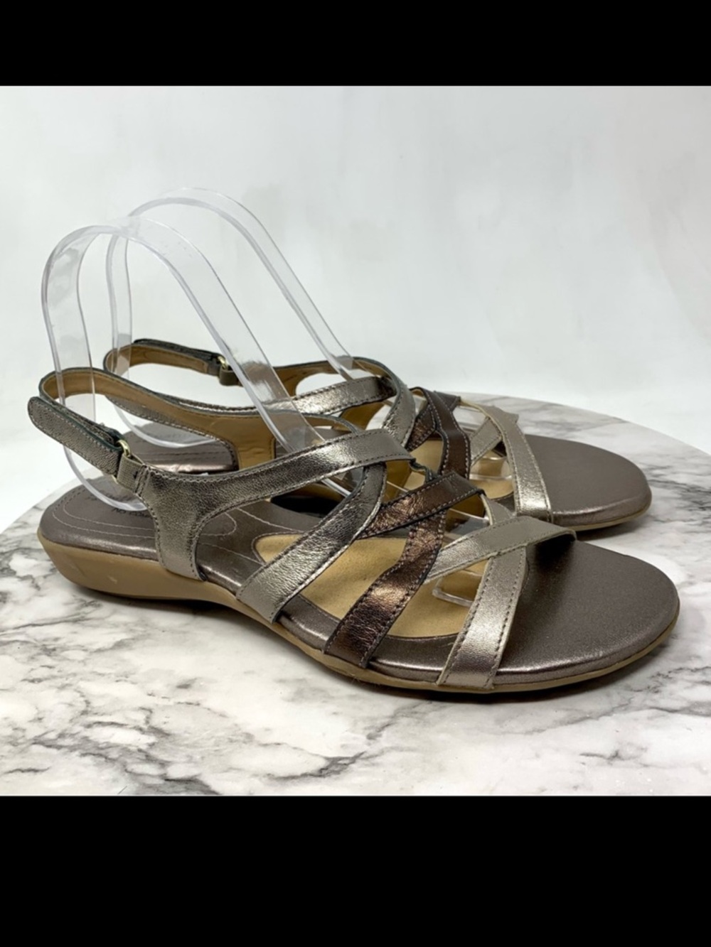 Naturalizer Cadence Multicolored Metallic Strappy Comfort Sandals 9 Narrow Chic